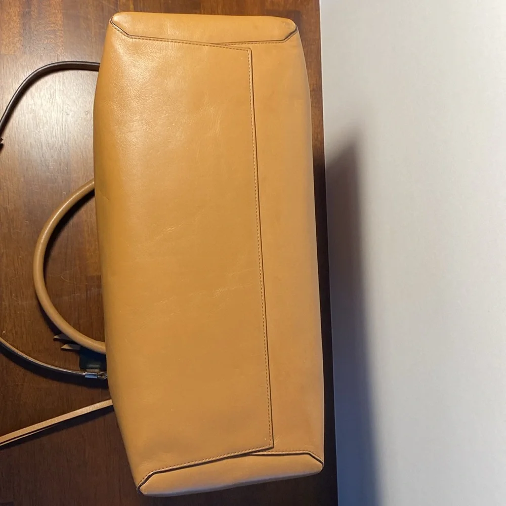 Coach Borough 30348 Tan Camel Leather Satchel Shoulder Bag - Picture 5 of 16